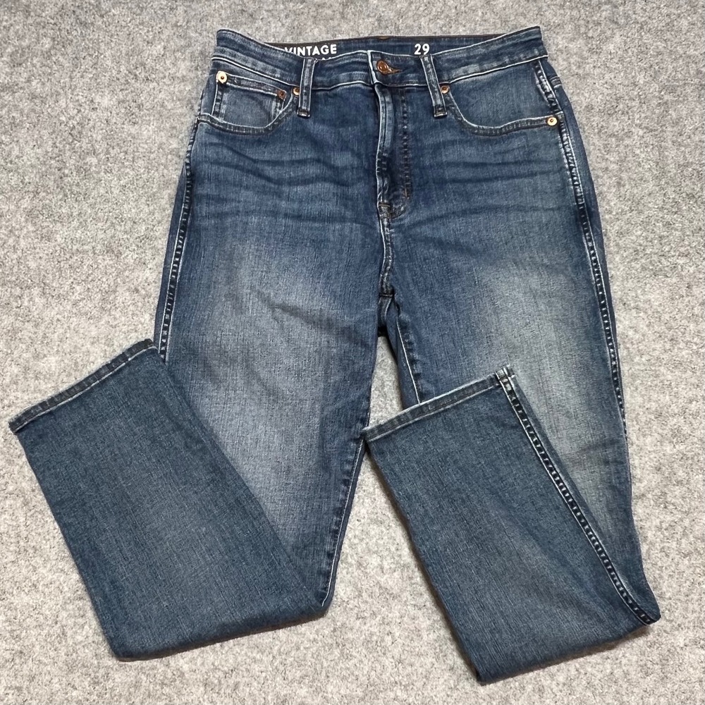 Madewell Vintage Slim Straight Jeans Blue High Rise Size 29‎ Medium Wash Denim